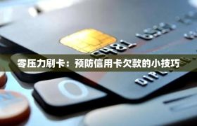 零压力刷卡：预防信用卡欠款的小技巧